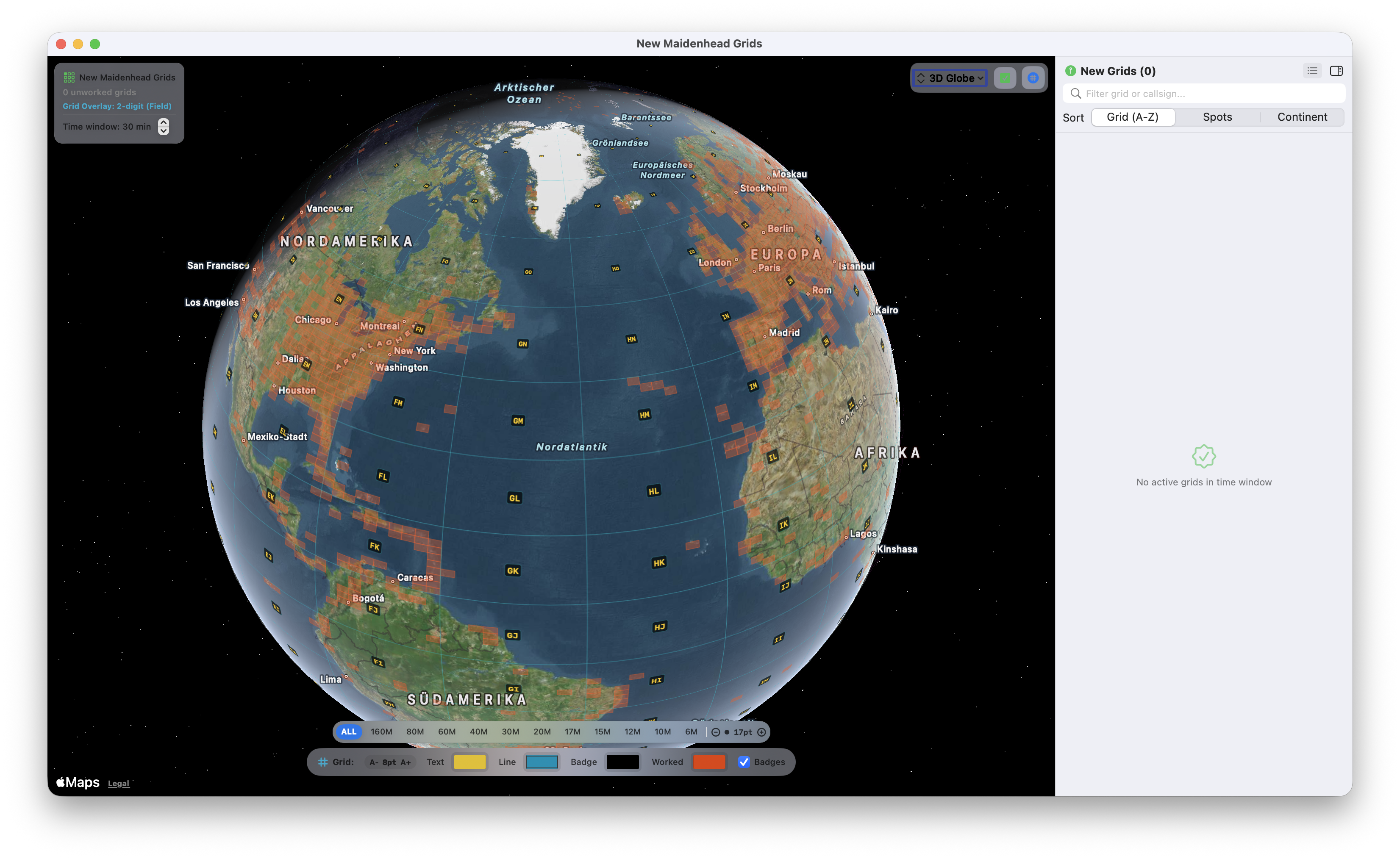 AutoFilter 3D-Globus & Maidenhead Grids Screenshot