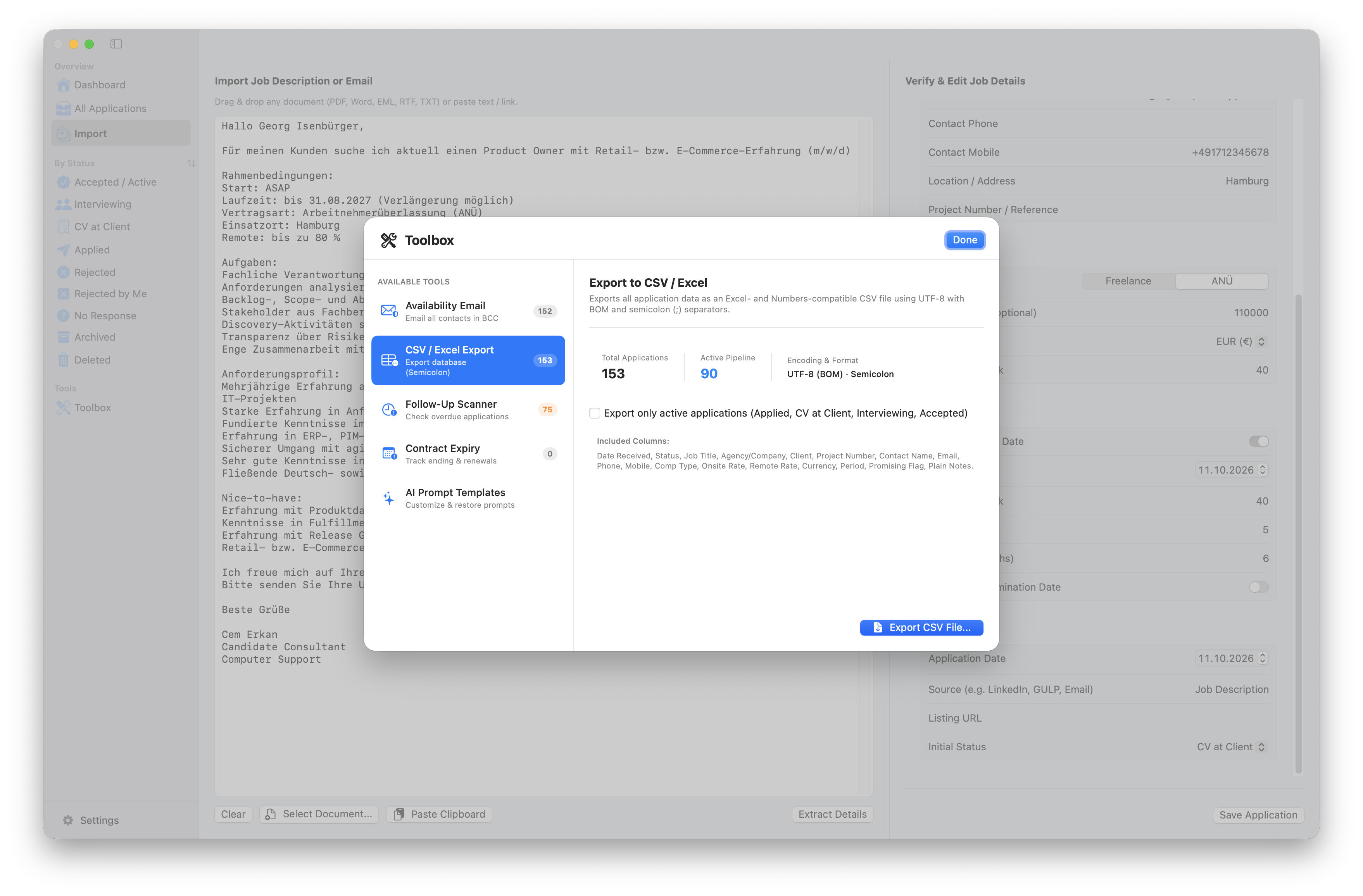 FJAM Toolbox Screenshot